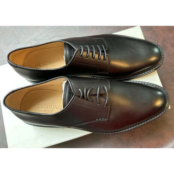 Herschung Men’s Dress Shoe Black Size 10 Leather EU 43 Lace Up New Paris 1934